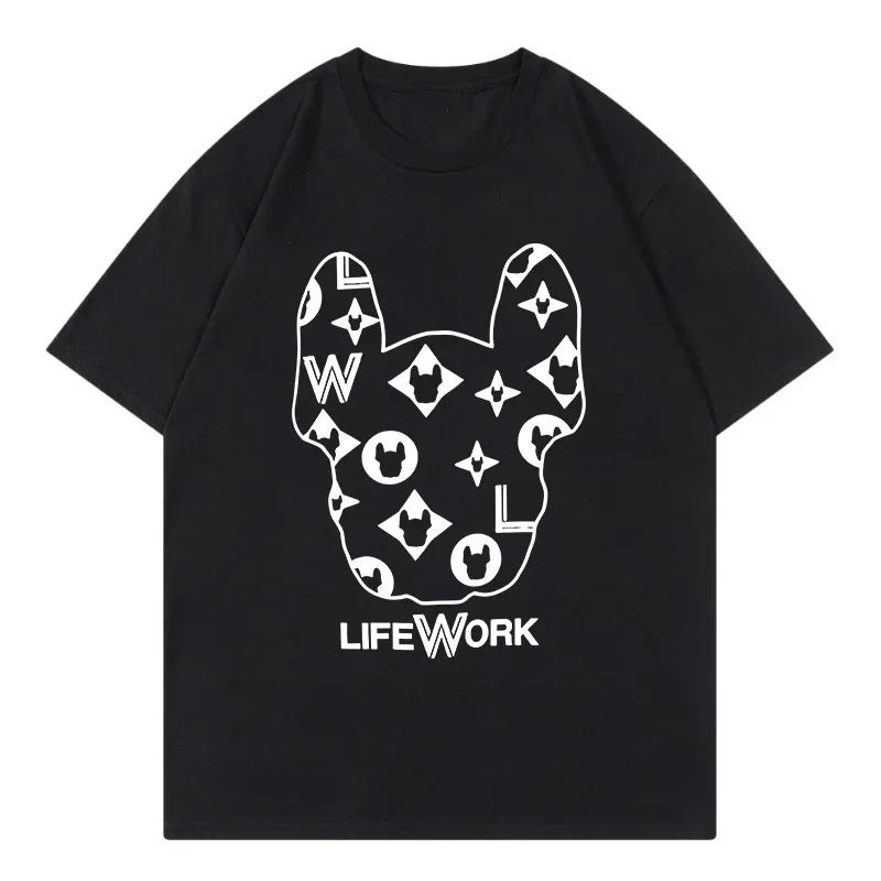 2025 New Hot Korea 2024 Summer New Trendy Brand Letter Logo Printing Round Neck Men's and Women's Same Casual Versatile T-shirt