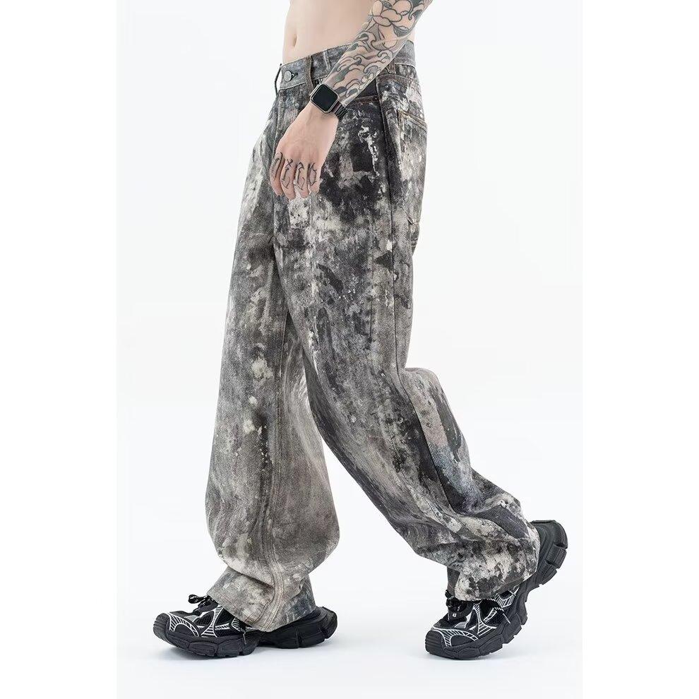 

Свободные повседневные брюки мужские корейские модные универсальные брюки широкие брюки длиной до пола 3XL