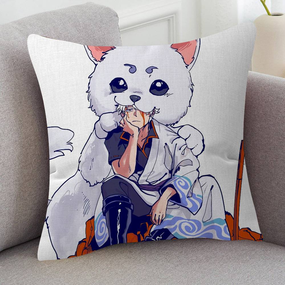 Anime Gin Tama Cartoon Series Square Pillowcase Soft Waist Sofa Cushion Cover Bedroom Room Pillowcase