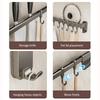 Kitchen Storage Rack Wall Mounted Non Perforated Movable Hook and Spoon Rack for Storing Kitchen Utensils