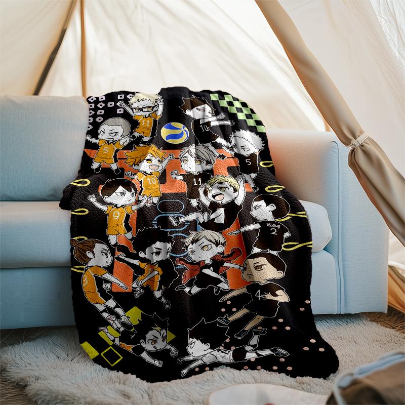 Haikyu Theme Printed Blanket - Perfect for Couch, Bed, Travel & Outdoor Use | Machine Washable, Cozy & Durable.
