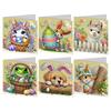 6Pcs Easter Egg Bunny Diamond Painting Greeting Card Kit Daily Wish Card for Friends 5D DIY Greeting Card for Easter Party Gift