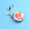 Pills Box Keychain With Mirror And Sealed Metal Compartment Keychain Moisture-Proof Medicines Dispenser Travel Accessory