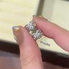 Zircon Cross Hollow Round Earrings Exquisite Small Versatile Ear Buckle Fashion Temperament High Sense Earrings Women