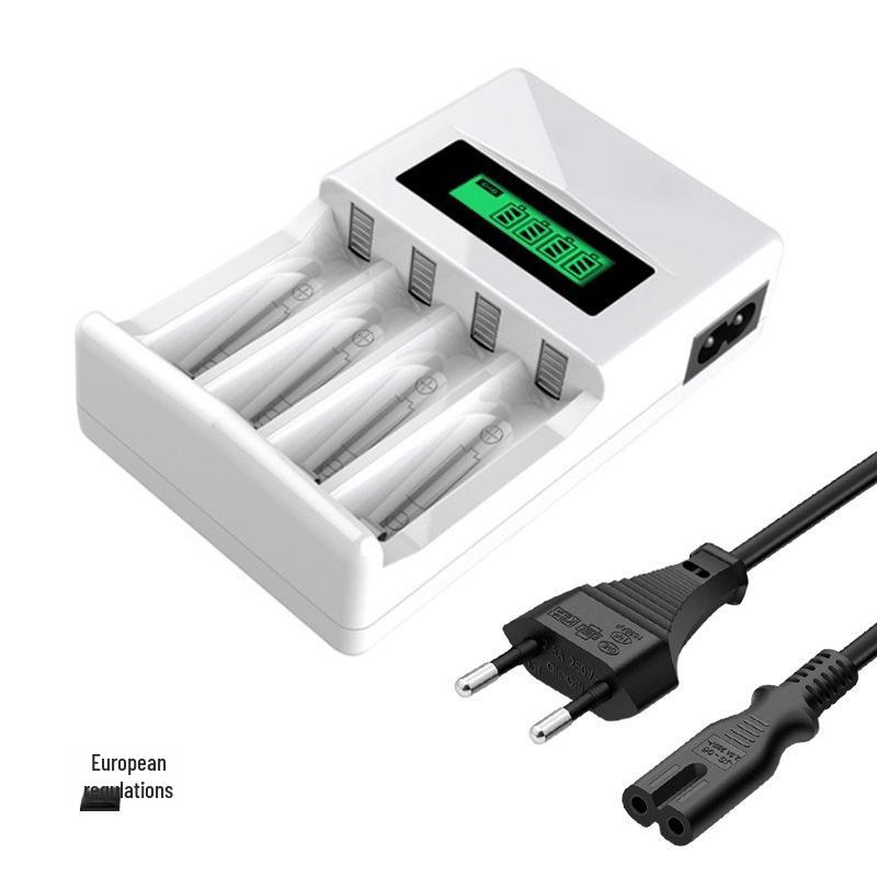 Smart LCD Charger with 4 Slots for AA/AAA NiMH 1.2V Rechargeable Batteries