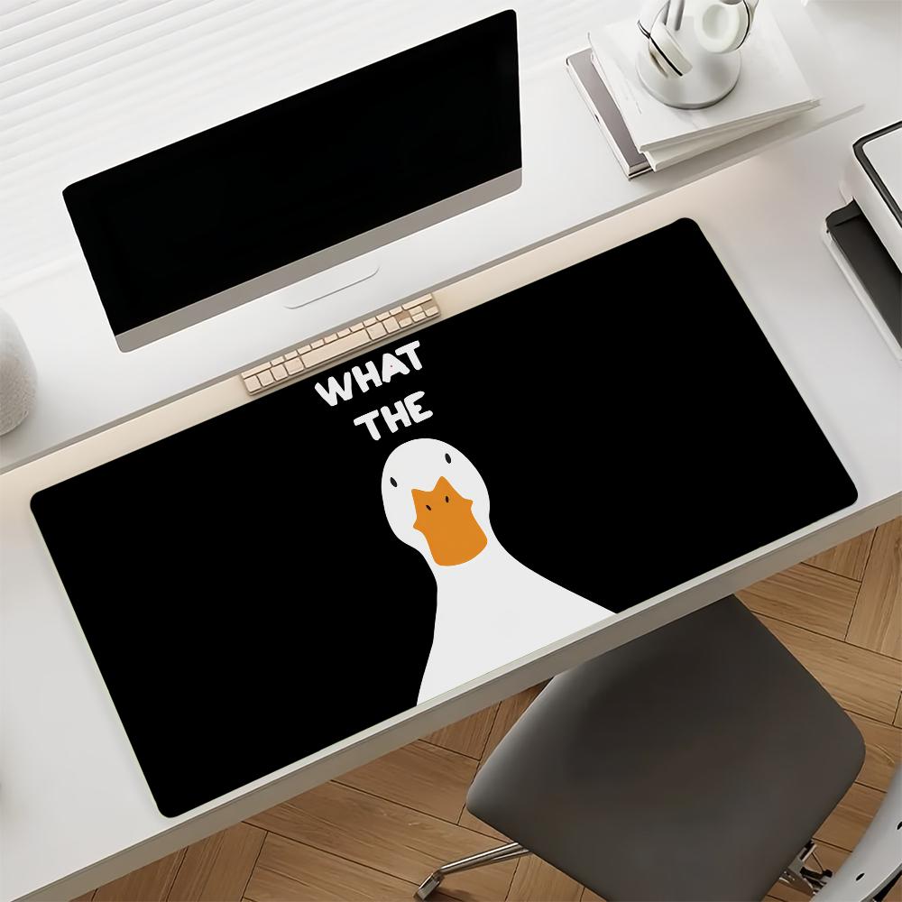 Cartoon What the Duck Mouse Pad Non-slip Rubber Gamer Balance Computer Mat Decoracion Deskmat Laptop Office Large