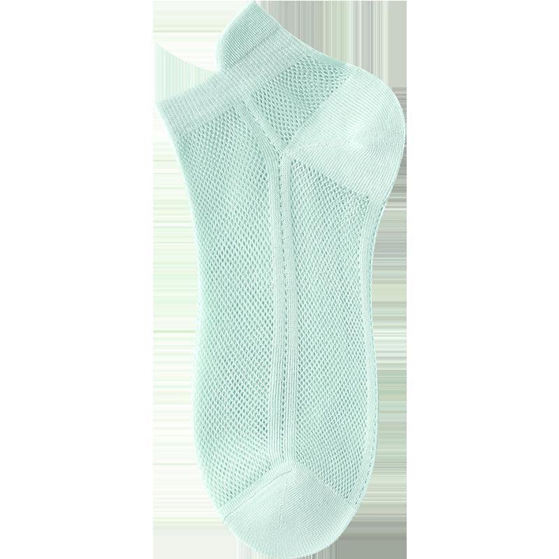 Girls' Summer Thin Breathable Mesh Antibacterial Short Socks - Sweet Solid Colors
