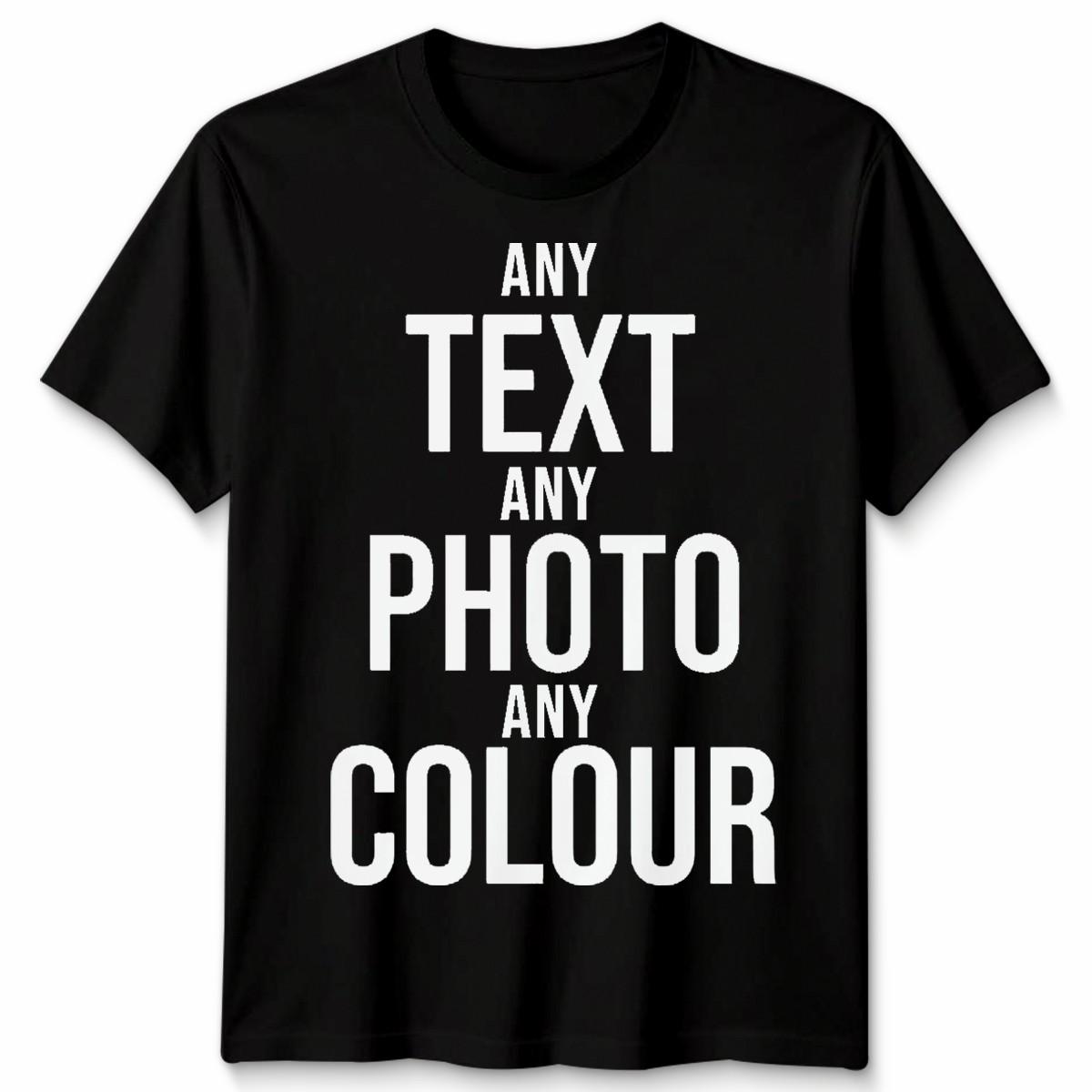 Custom Print Personalised Unisex Tshirt Customise Text Or Photo S разноцветный