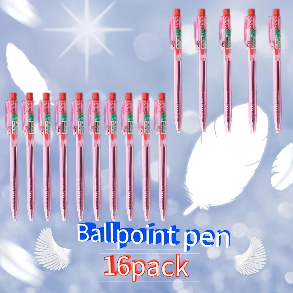 16pcs Press 0.7mm Round Ballpoint Pen Free Horse Round Ballpoint Pen Black Blue Red Ballpoint Pen Quick Drying Writing Smooth