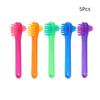 1/5/10 Pcs T-Shape Denture Dedicated Plastic Brush Toothbrush Dual Head False Teeth Brushes Braces Retainer Descaling Brush