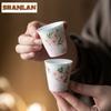 2pc/lot Hand-painted Peach Blossom Teacup Luxury Tea Bowl Set Of Cups Tea-tasting Meditation Cup Chazhan Master Cups Cha 40ml