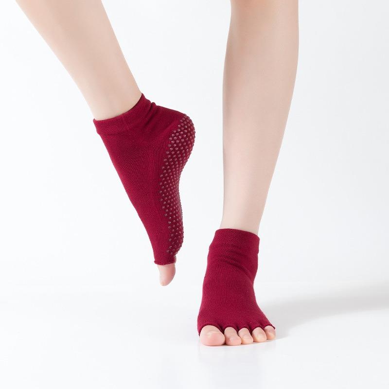 Popular Women's Professional Non-slip Open-toed Yoga Socks, Five-finger Socks, Dance Socks, Rubber Socks, Sports Socks