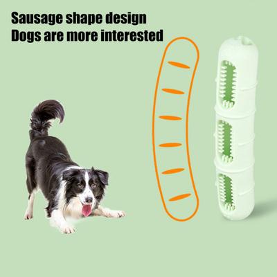 Dog Sausage Chew Toy Dental Health Pet Toy Mental Stimulation Treat Dispenser Interactive Puppy Toy for Aggressive Chewers Small Medium Large Dogs