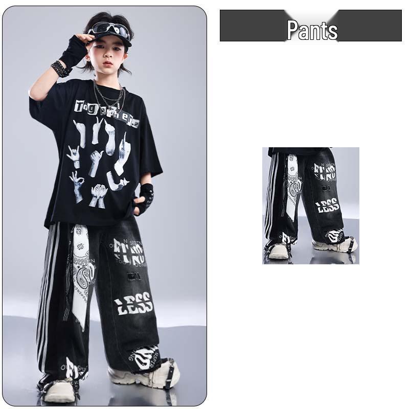 Kids' Hip Hop Street Dance Performance Wear - Trendy Summer Outfits for Boys and Girls