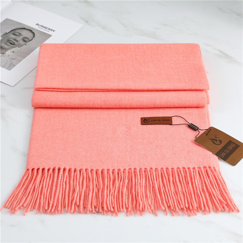 Scarf Imitation Cashmere 29 Colors Thick Warm Solid Color Scarf Shawl Women'S Winter Fashion Tassel Versatile Scarf Men