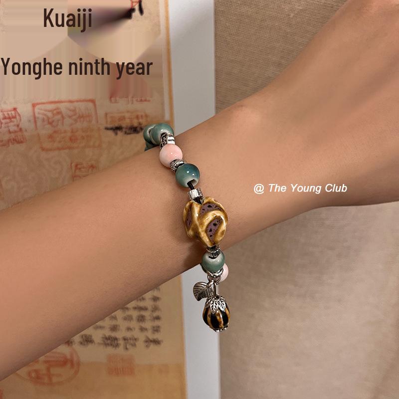 Summer 2023 Handmade Ceramic Beaded Bracelet In New Chinese Ethnic Style for Women