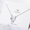 Fashion Cat Necklace Female Tide Simple Design Sense of Hundred Niche Blue Short Collarbone Chain Necklace Popular Jewelry Gift for Girlfriend