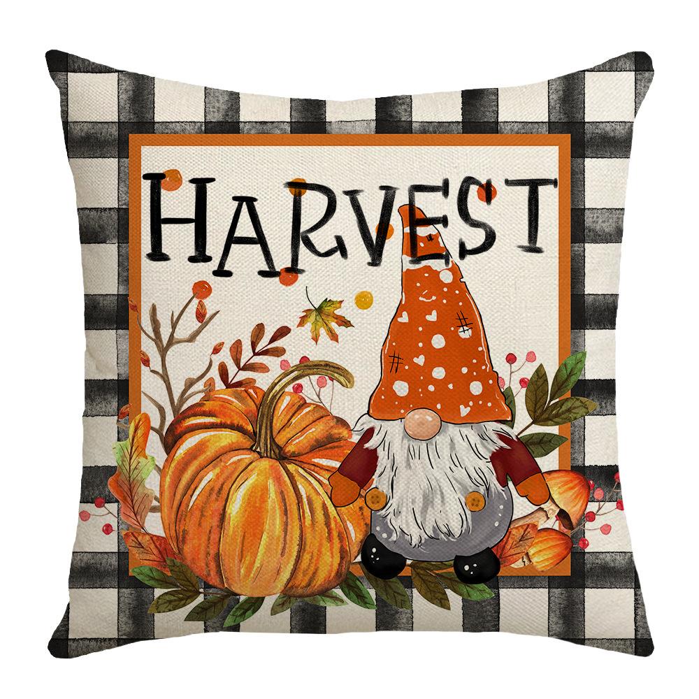 Autumn Pumpkin Sofa Pillow Cover Cushion Living Room Bedroom Bay Window Bedside Letter Cushion Cover