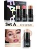 MLSMILE Contour & Highlight Stick Set: Concealer, Blush, Sculpting Shadow, Under-Eye Pen, Matte.