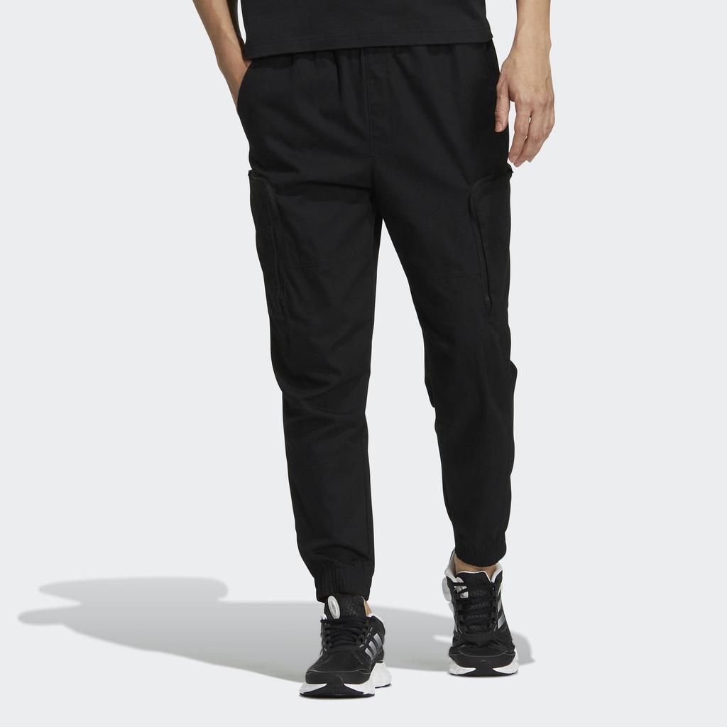 Adidas Solid Color Logo Print Joggers With Pocket Detail Men Bottoms Black HM2989