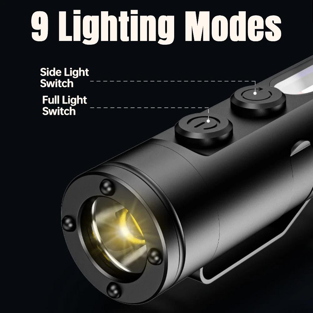 Taclite Mini Flashlight W/Hat Clip Portable USB-C Rechargeable Flashlight 300mAh Work Inspect Light Magnetic Outdoor Micro Tools