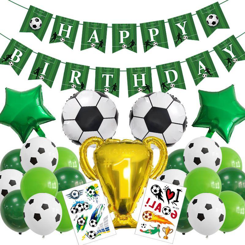 

Football-themed Championship Flag Aluminum Film Balloon Set for Children s Birthday Party Decoration Items Football trophy set