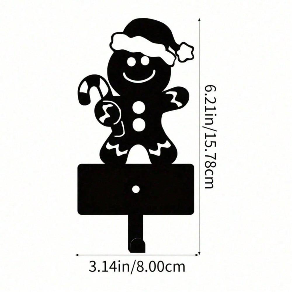 

Festive Metal Gingerbread Man Key Holder Wall Mounted Entryway Hooks Christmas Ornament Towel Hook for Bathroom Kitchen Decor Cute Iron Hanger TY3545 разноцветный