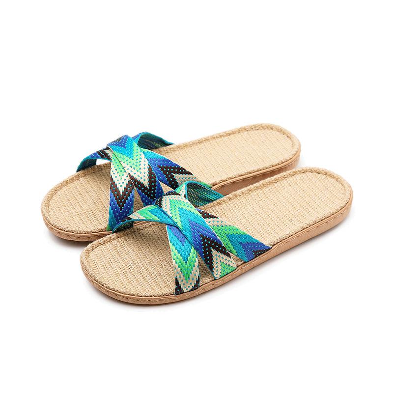 Sommer par Lintøfler Svetteabsorberende Sklisikker lette Ultralette sandaler og tøfler Komfortable hjemmetøfler