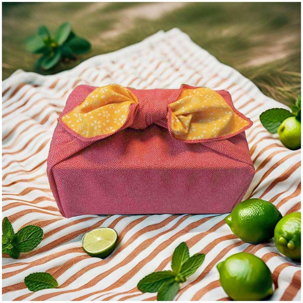 SAWABIYA Wendbares Furoshiki-Tuch mit Haifischdruck und Kirschblüten-Chirimen 70cm Perfekt zum Einwickeln von Mittagessen, Geschenken, Flaschen, Kimono-Übung und