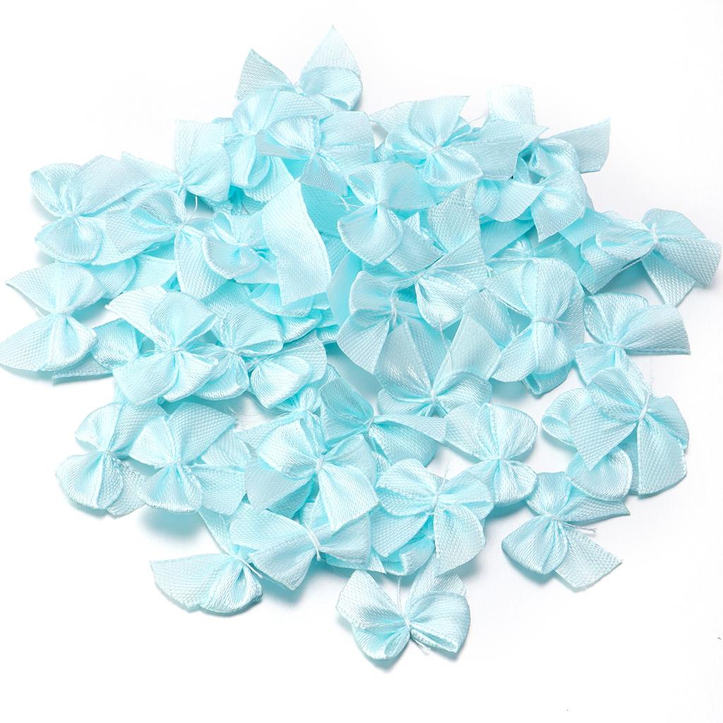 100 Stück/Los Polyester Satinband Schleifen Bunte Kleine Schleifen Für DIY Handnähen Kleidung Weihnachtsfeier Dekoration Zubehör