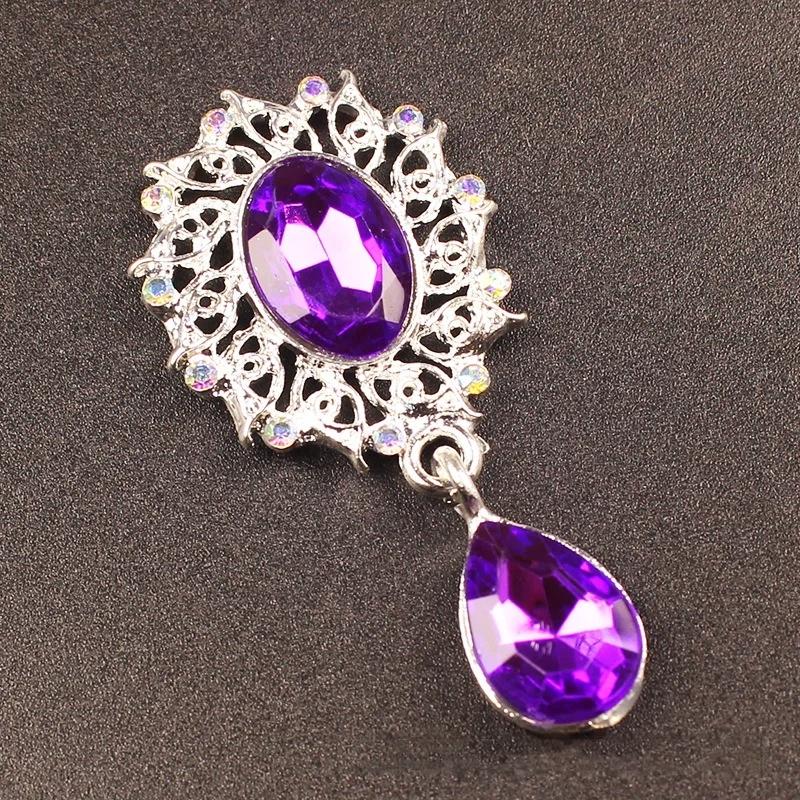 5 st Vattendroppar Brosch Tillbehör Kläddekoration Glittrande Kristall Syknapp Legering Strass Hänge