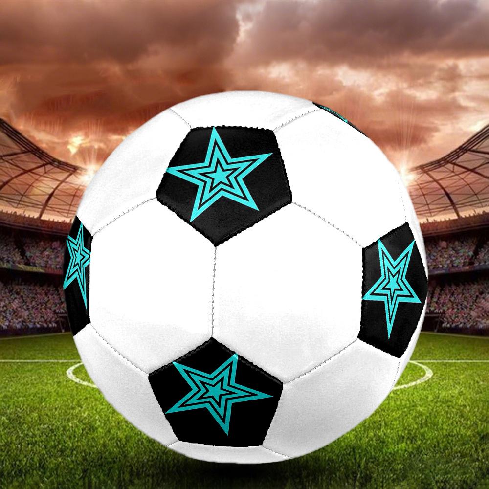 1pc Blue Star Soccer Ball Size 5 Football Machine Sewn Indoor/Outdoor Universal Football Q99
