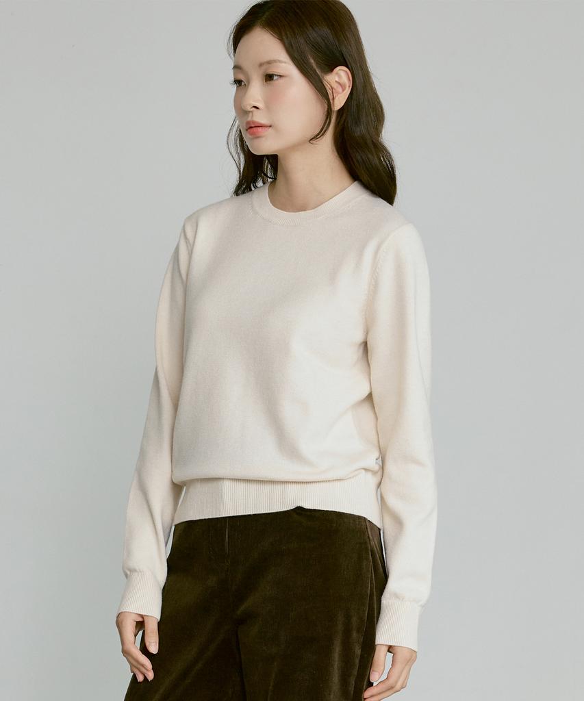 210EDIT Unisex Soft Knit Round Neck [Cream]_Zz4Sw070