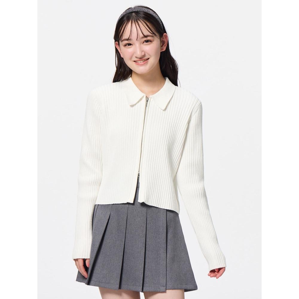 

Gu By Uniqlo Girls Double Zip Sweater Jr 12 PINK/S