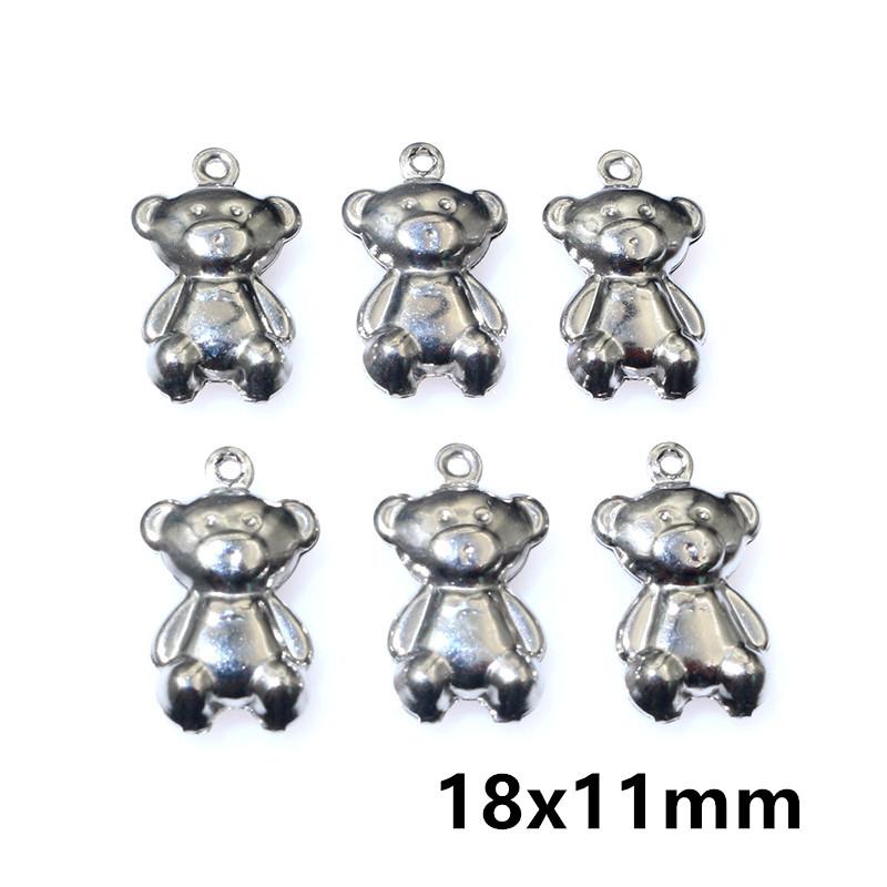 20pcs Stainless Steel Animal Charms Fish Turtle Bee Bear Pendants Crafts for Necklace Bracelet Earrings DIY Jewelry Accessories