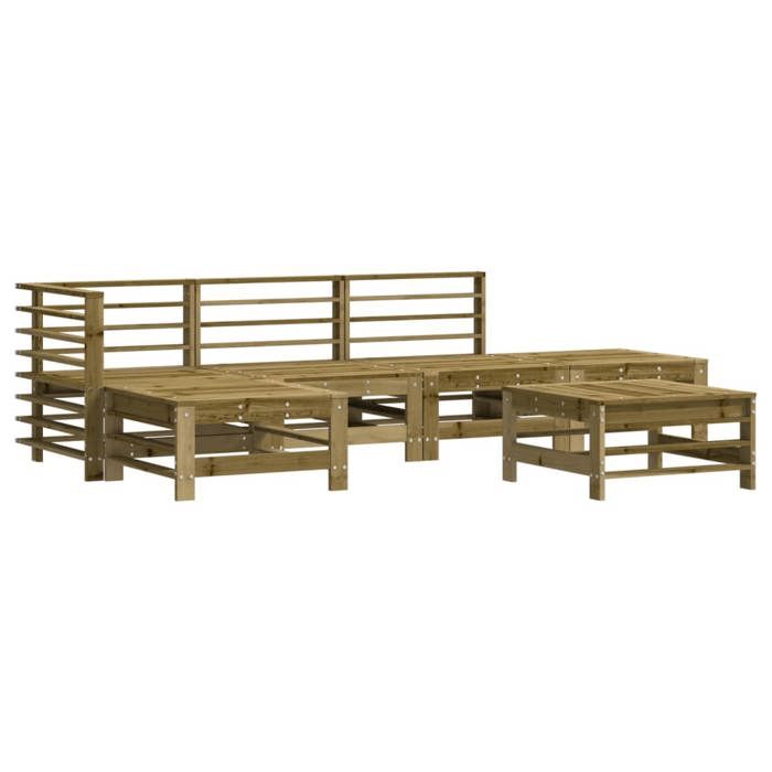 VidaXL Salon de Jardin avec Coussins 6 pcs, Ensemble de Canapés avec Repose-pied, Ensemble de Meubles avec Dossier, Mobilier 3185919