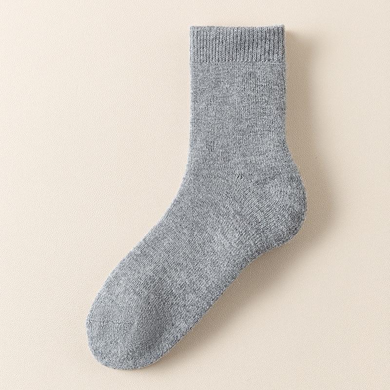 Cashmere Socks Men'S Medium Tube Socks Keep Warm In Season, Super Thick Fleece Wool Socks, Thickened Deodorant Men'S Socks In Winter