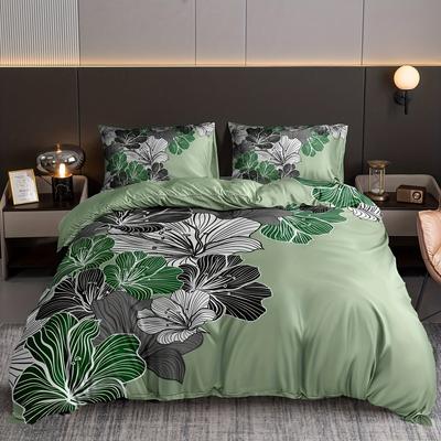 Soft and Comfortable Floral Digital Print Duvet Cover Set for Bedroom and Guest Room Includes 1 Duvet Cover and 2 Pillowcases