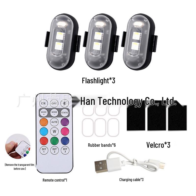 Universal Wireless Drone & Vehicle Navigation Strobe Lights: Eight-Color, Cross-Border Remote Control.