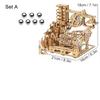 zmart Ury 3D Wooden Puzzle Electric Catapult Truck Device Marble Run Mechanical Model Wooden Assembly Kit Wooden Puzzle 3D Puzzle Adult Educational