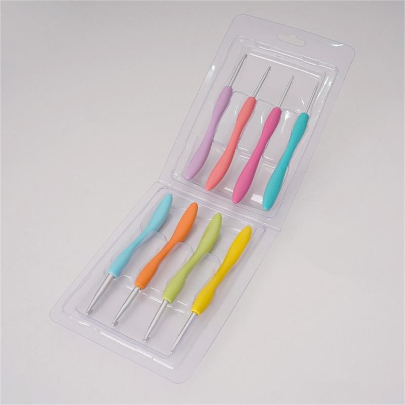 8Pcs Crochet Hook, Plastic Crochet Needle for Crocheting Yarns, Ergonomic Handle Crochet Hook Set, Crochet Needle Set