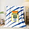 Blue Stripes with Crown Emblem Design Print Blanket Soft and Cozy Perfect for the Living Room Bed Sofa or a Nap,gift