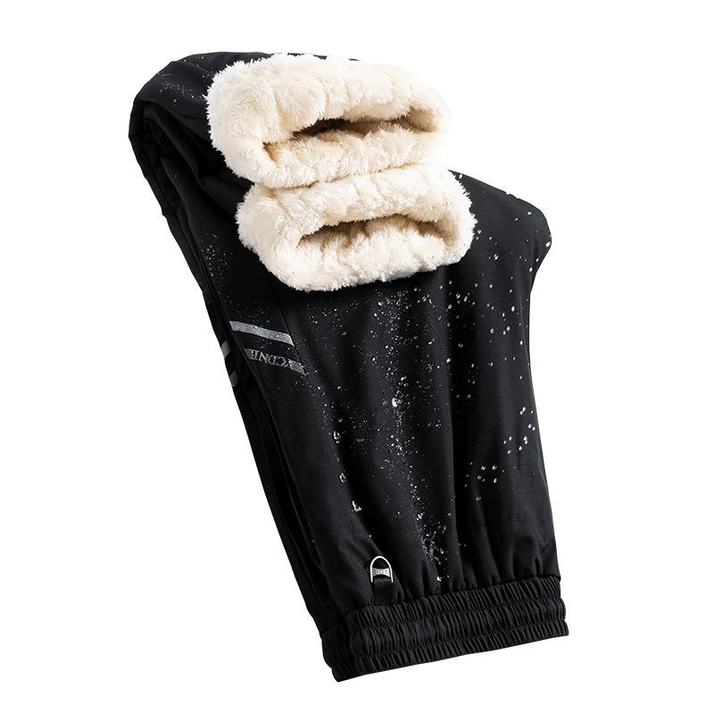 Winter Cotton Pants Men Fleece Lined Plus Size Outdoor Casual Long Pants Warm Lamb Wool Sweatpants Men Casual Sports