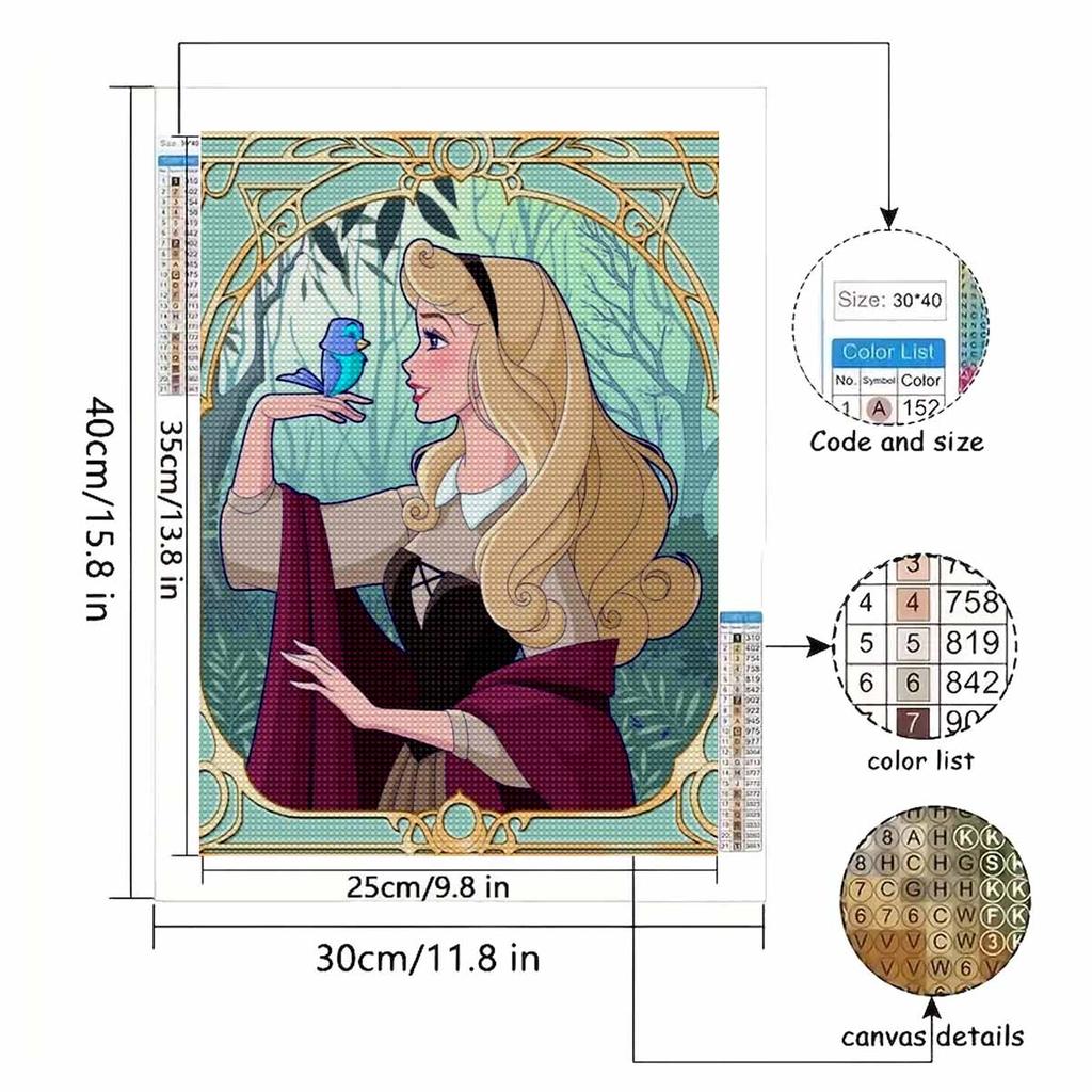 5D Diy Diamond Painting The Princess Is Talking To The Little Bird Full Drill Rhinestones Mosaic Embroidery Handmade Products Home Decor Gift