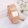 Women's Fashion Square Dial Quartz Bracelet Watch with Diamonds