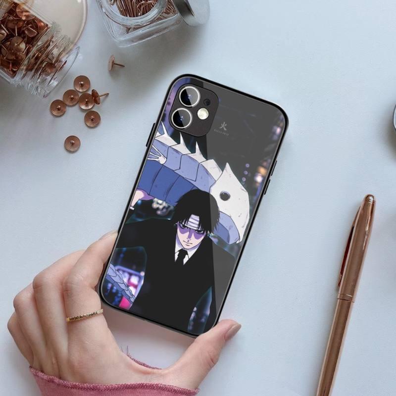 

Чехол для телефона с цепочками Chrollo Lucilfer для iPhone 14 13 12 11 XS X 8 7 6 Plus Mini Pro Max SE 2022 Черный ПК ТПУ Стекло Чехол для телефона iPhone SE 2020-2022