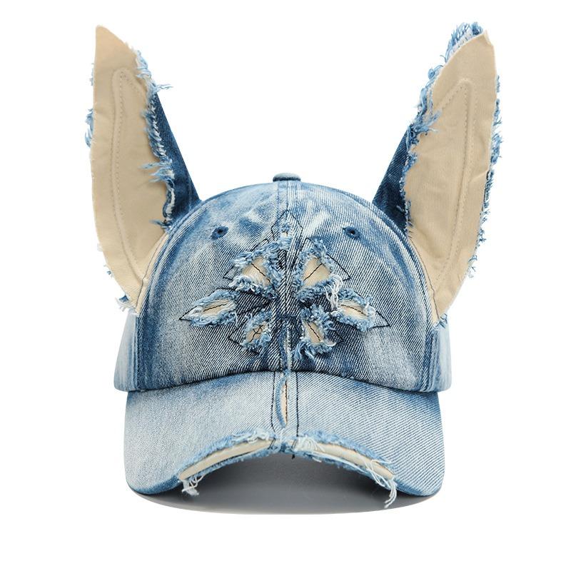 Retro Doberman Ears Cowboy Baseball Hat Men's and Women's Spring and Autumn New Face Small Cross Cap