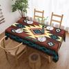 Aztec Print Rectangle Tablecloth for Table Decor Western Ethnic Tribal Geometric Stripe Kitchen Table Cloth Holiday Party Decor
