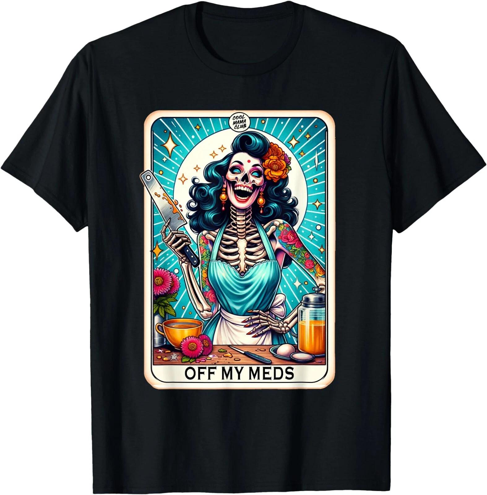 Cool Mama Club Tarot Card Skeleton Mother s Day T-Shirt , Unisex Tee L