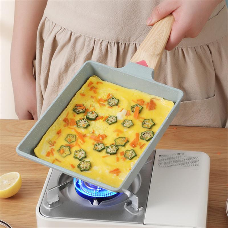 20*16cm Non-Stick Tamagoyaki Frying Pan Japanese Omelettes Pancake Maker Saucepan Skillet Cooking Pots Cookware for Kitchen